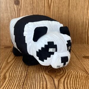 EUC Mojang Minecraft Videogame 10in. Black and White Panda Plush Stuffed Animal